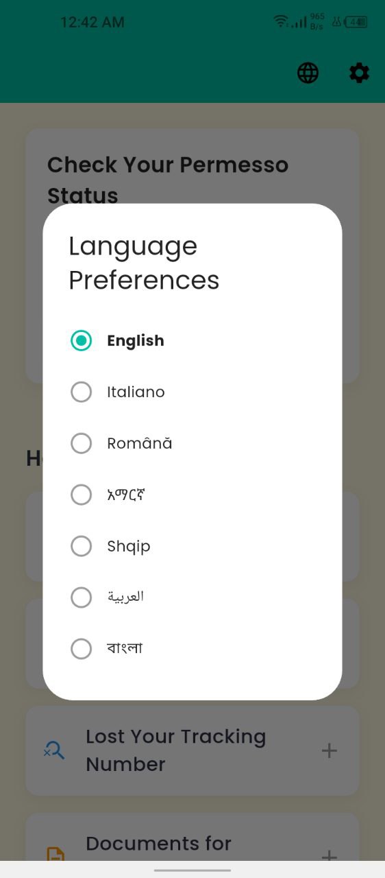 Permesso Tracker Status Check