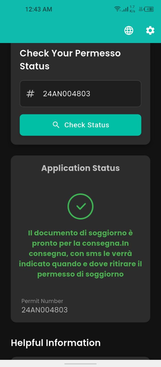 Permesso Tracker Status Check